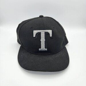 Texas Rangers Black Grey Logo Fitted Hat Cap Men 59FIFTY Fitted Size 6 3/4